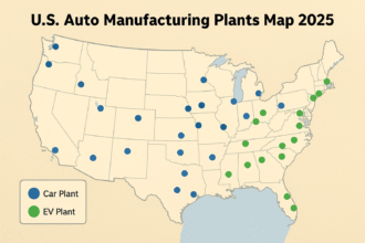 U.S. auto manufacturing plants map